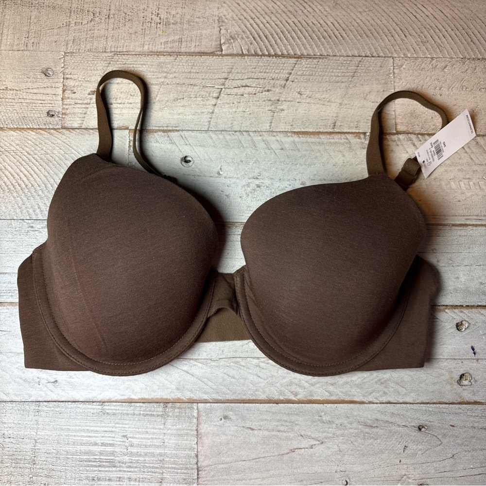 OLD NAVY- Brown Cotton Blend Full Coverage LIGHTLY PADDED-UNDERWIRE-BRA-Sz-34D - Picture 3 of 15